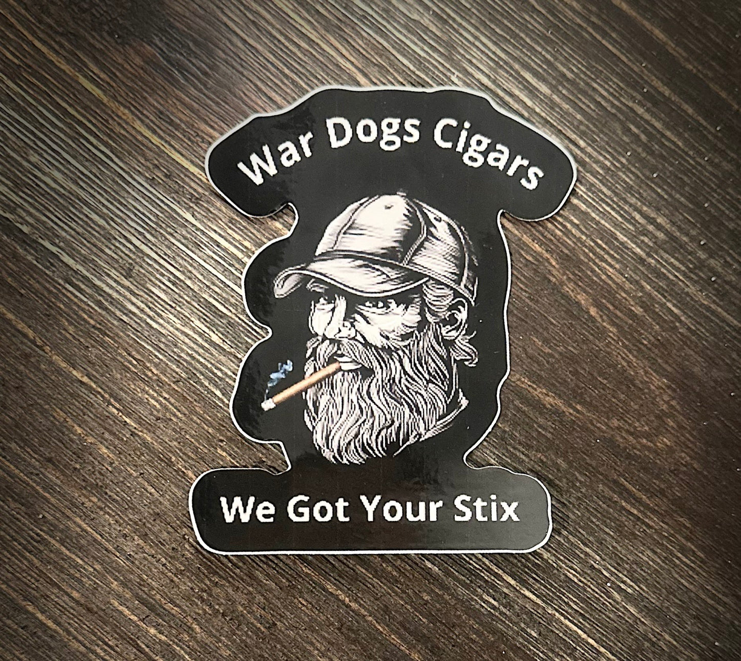 3 Inch War Dogs Rocker Cigar Sticker